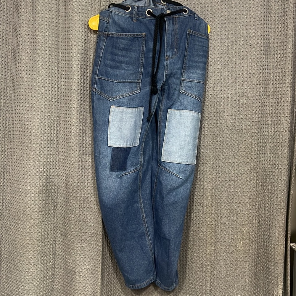 Women’s Blue Patchwork Batrel Jeans - image 3